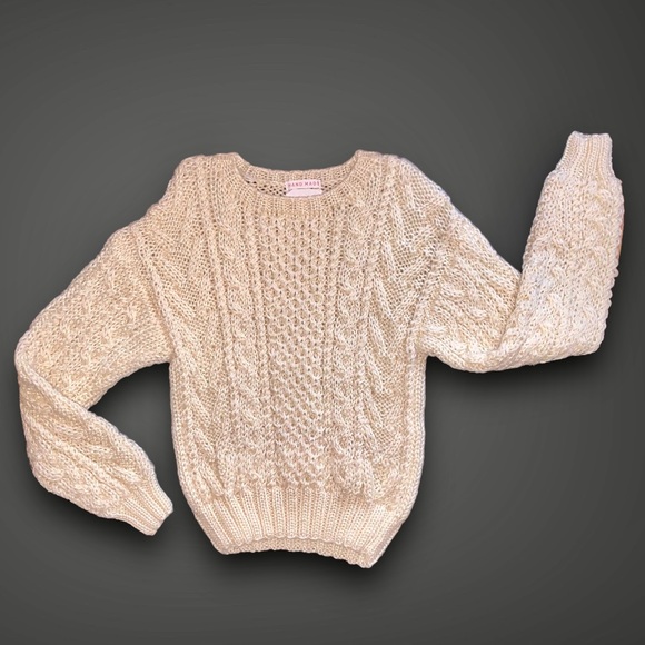 v i n t a g e :: Handmade Chunky Braided Cable Knit Aran Sweater - Picture 3 of 15